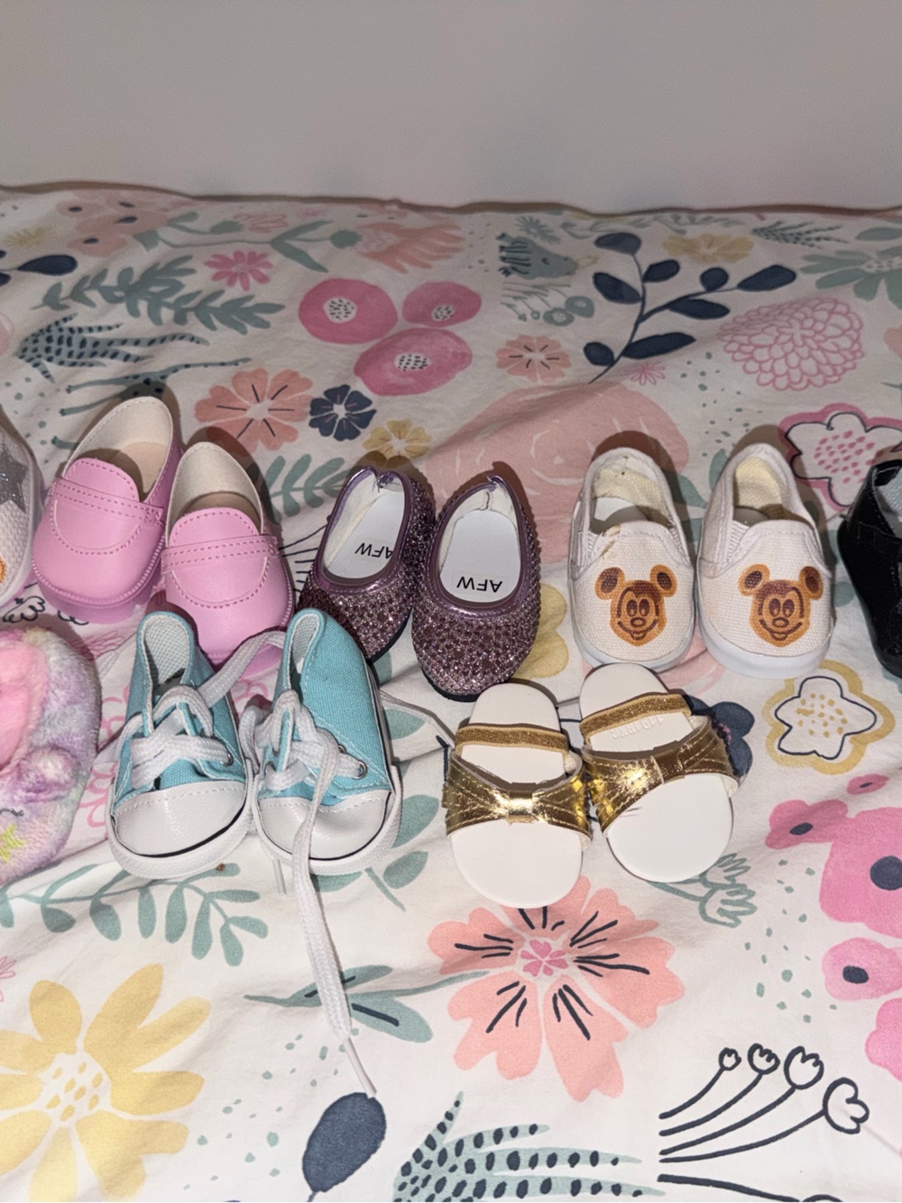 American Girl Pink, Teal & Gold Kids Shoe Set